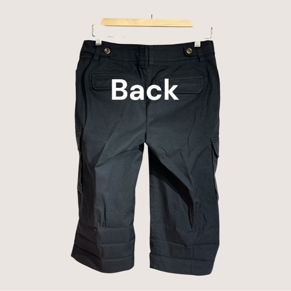 Apostrophe Petite Capri Cropped Black Cargo Pants Size 6P - Picture 4 of 7